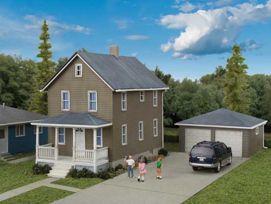 WalthersTwo-Story House with Garage (933-3792)
