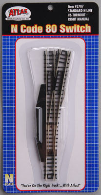 Atlas Code 80 #6 Switch Manual Right-Hand Black N (ATL2707)