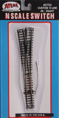 Atlas Code 80 #6 Switch Custom Line Right-Hand Black N (ATL2753)
