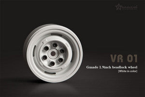 GMA 1.9 VR01 Beadlock Wheels (White) (2) (GMA70106)