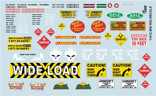 Gofer Racing 1/24 / 1/25 "Big Rig" Waterslide Decal Sheet (GOF11012)