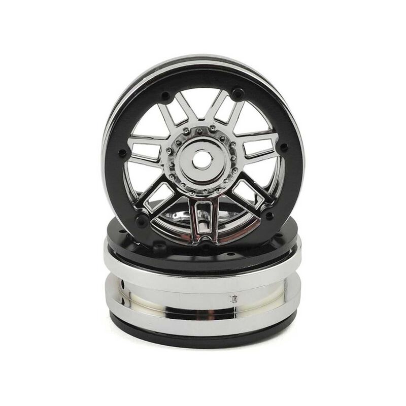 Pit Bull 1.9 Beadlock Raceline #931 Injector, Chrome/Blk(2) (PBTW19931CB)