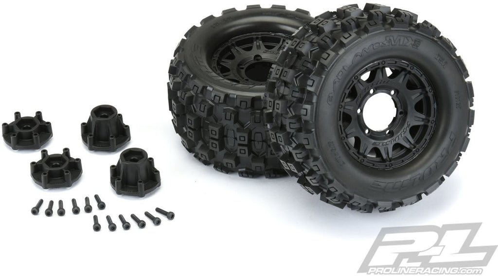 Proline Badlands Mx28 2.8" All Terrain Tires Mounted On Raid Black Wheel (PRO1012510)