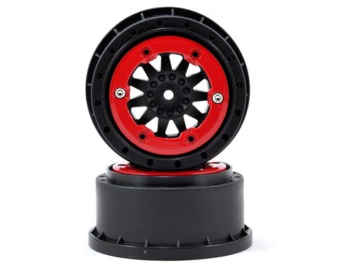 Pro-Line ProTrac F-11 Bead-Loc Short Course Wheels (Black/Red) (2) (PRO274503)