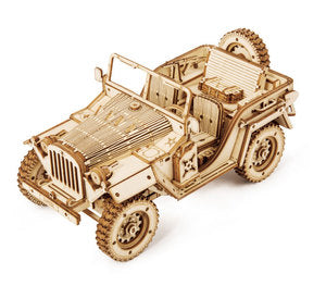 Robotime Scale Model Vehicles; Army 4x4 Field Car (ROEMC701)