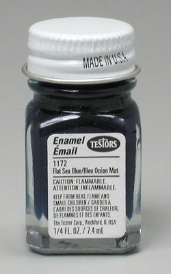 Testors Enamel 1/4oz Flat SEA BLUE (TES1172TT)
