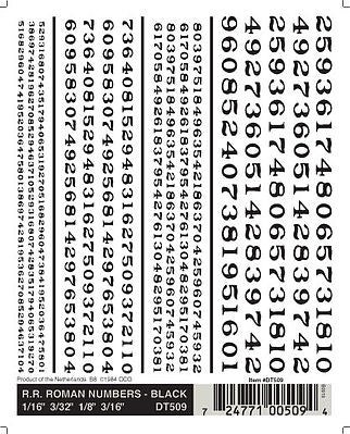 Woodland Scenics RR Roman Numbers Black (WOODT509)