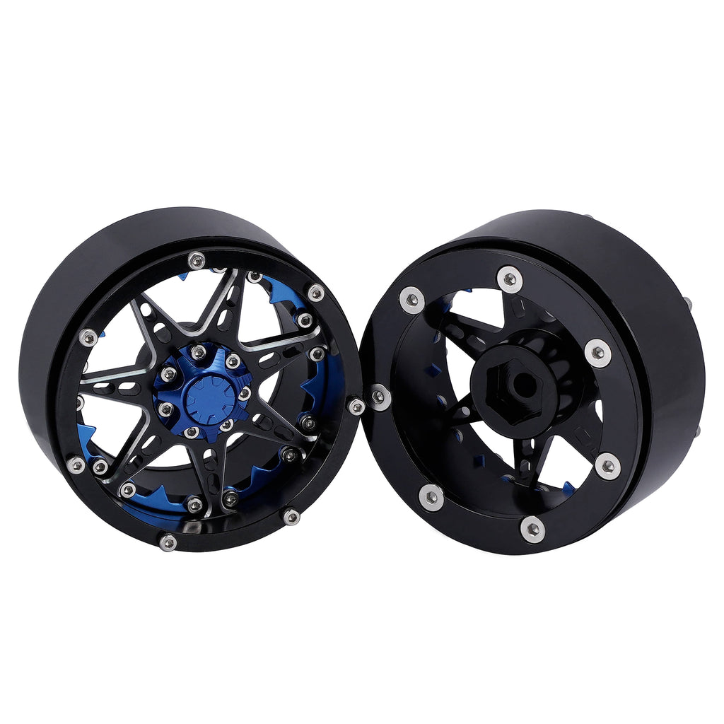 Hamilton Hobbies Star Beadlock Wheels - Blue (HAM136040)