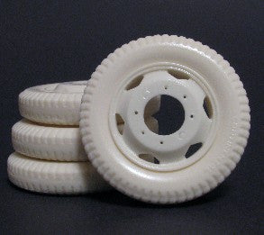 Jimmy Flintstone 1/25 Truck Tire w/Wheel 1-1/2"D, 1/4"W (4) (JIM-JFW3)