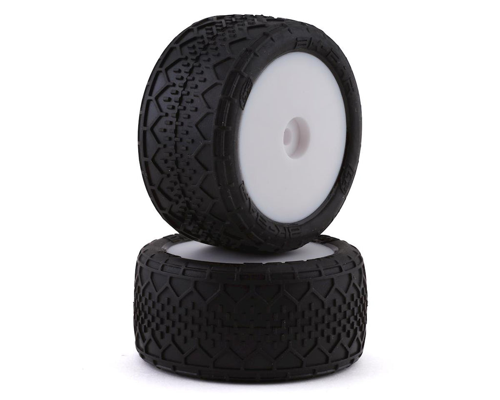 Losi Mini-B Rear Pre-Mounted BK Bar Tires (White) (2) (LOS41018)