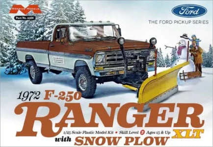 Moebuis 1972 F0RD F-250 4x4 with Snow Plow Plastic Model Kit (MOE2568)