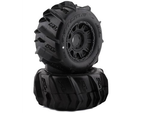 Pro-Line Dumont 3.8" Pre-Mounted Truck Tires (2) (Black) (Z3) w/Raid 8x32 Removable Hex Wheels  (PRO1019210)