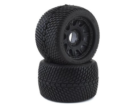 Pro-Line Road Rage MX38 3.8" Tire w/Raid 8x32 Wheels (2) (Black) (PRO117710)