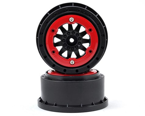 Pro-Line F-11 Bead-Loc Short Course Wheels (Black/Red) (2) w/12mm Hex (Slash Rear) (PRO274603)