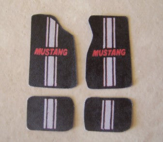 Plastic Dreams 1/25 Mustang w/Grey Stripe Car Mat Set (PTD102)