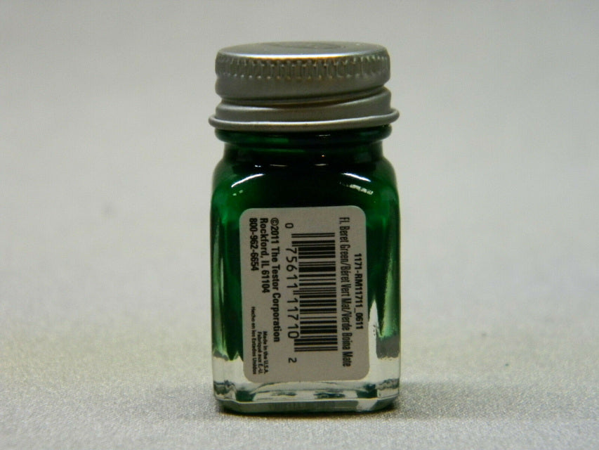 Testors Enamel 1/4 oz Flat Beret Green (TES1171T)