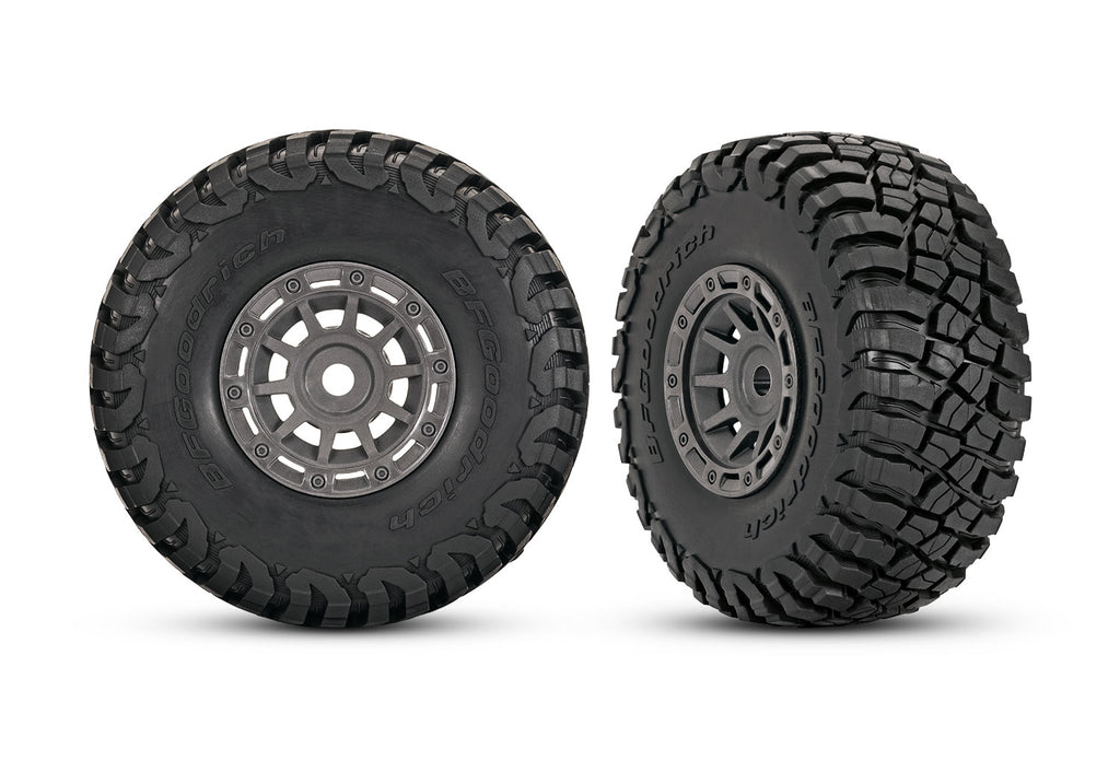 Traxxas 1.4" Gray Wheels with BFG Mud-Terrain Tires (2)    (TRA10870-Gray)