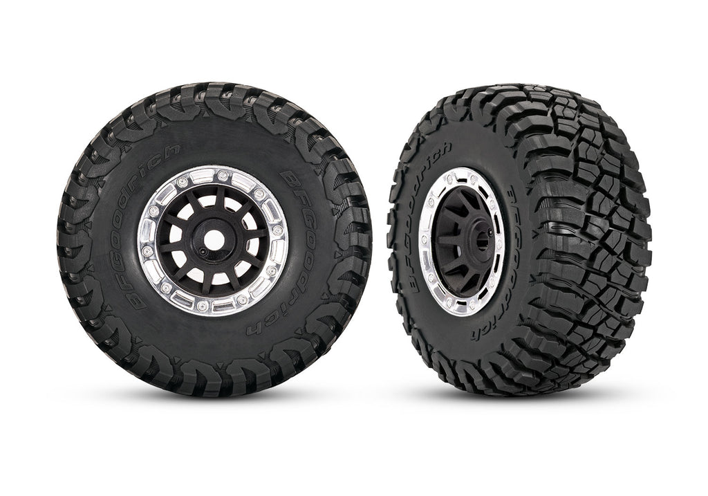 1.4" Black & Chrome Wheels w/ BFG Mud-Terrain Tires (2)