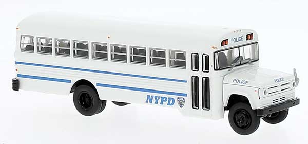 Brekina Dodge S600 New York Police Department Bus (white, blue)   (175-61332)