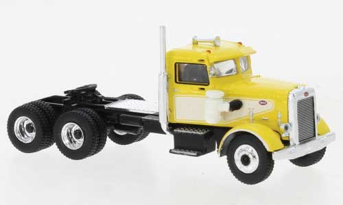 Brekina 1955 Peterbilt 281 Semi Tractor Only - Assembled -- Yellow, White  (175-85753MCW)