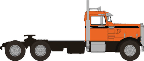 Brekina 1955 Peterbilt 281 Semi Tractor Only - Assembled -- Orange, Black  (175-85755)