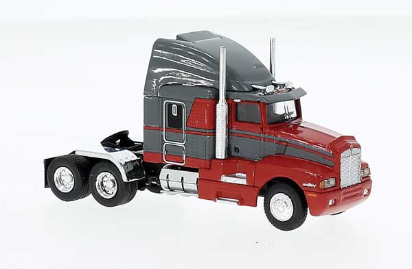 Brekina 1984 Kenworth T600 Sleeper-Cab Tractor Only - Assembled - Red/Gray   (175-85933)