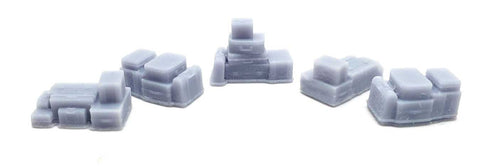 All Scale Miniatures Luggage Stacks -- Unpainted 3D Printed Parts pkg(5)   (179-1600986)
