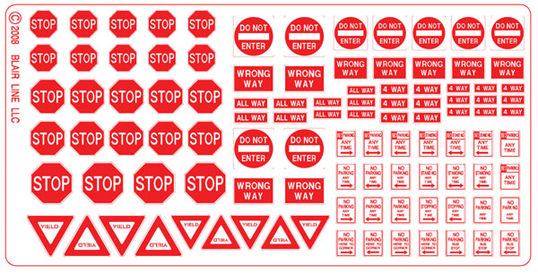 Highway Signs -- Regulatory Signs #2 1930-Present (red, white)  (184-103)