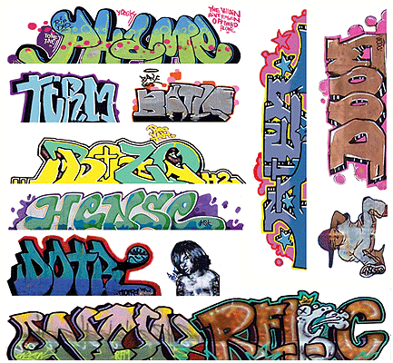 Mega Set Modern "Tagger" Graffiti Decals #10 pkg(11)