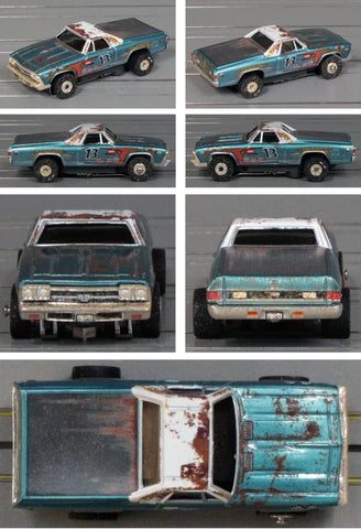 Auto World ThunderJet SC416 Thunder Road 1969 Chevy El Camino – Metallic Blue/White/Black/Red/Rust #13 – Dirty #4A   (SC416/48-4A0