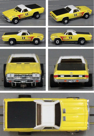 Auto World ThunderJet SC416 Thunder Road 1969 Chevy El Camino – Yellow/White/Black/Red #13 – Clean #4B