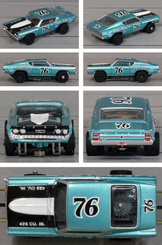 Auto World SC423 Thunder Road 1968 Ford Torino Turquoise/Black/White #68 #1B