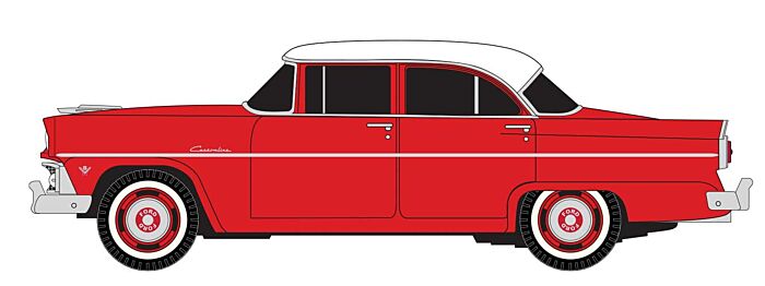 Classic Metal Works 1955 Ford 4-Door Sedan - Assembled -- Torch Red  (221-30664)