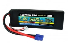 Lectron Pro 7.4V 5200mAh 35C Lipo Battery with EC3 Connector for 1/10th Scale Cars & Trucks - Losi, ECX   (2S5200-35E)