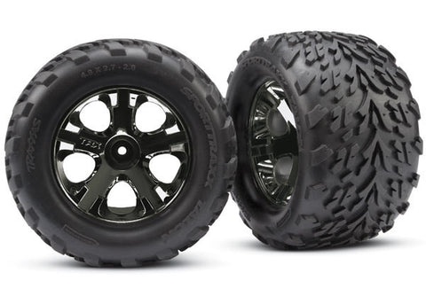 Traxxas Talon Front Tires w/All-Star Wheels (2) (Black Chrome)  (TRA3669A)