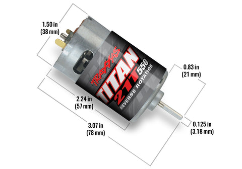 Traxxas Titan 55 Motor, Titan 550, reverse rotation (21-turns/ 14 volts) (TRA3975R)