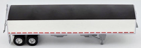 HO Logistics 39' Covered Grain Trailer - Assembled -- White with Black Tarp   (734-469)