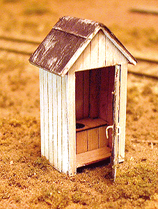 "One Holer" Outhouse Kit -- Peaked Roof, Positionable Doors for Ladies (Crescent Moon) & Gentlemen (Star