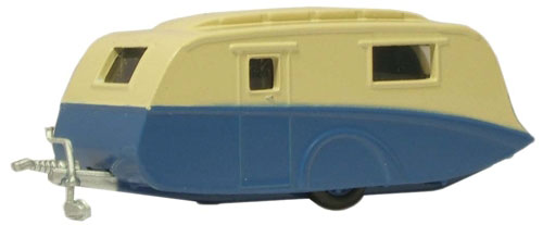 Oxford Diecast Caravan Travel Trailer - Assembled -- Blue, Cream  (553-NCV002)