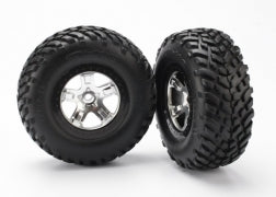 Traxxas Tire & wheel (SCT off-road racing tires, foam inserts) (2) (4WD front/rear, 2WD rear only)   (TRA5873X)