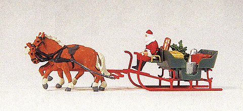 Horse Drawn Sleigh -- Father Christmas & Parcels