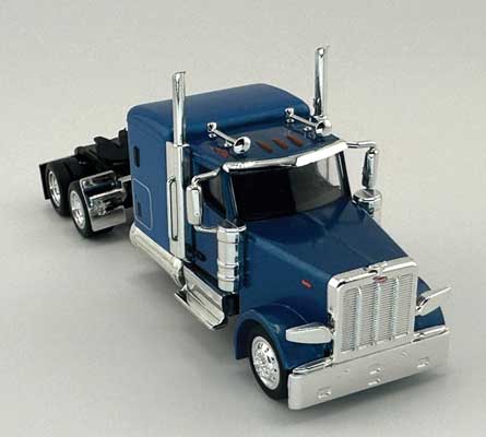 HO Logistics Peterbilt 589 72" Sleeper-Cab Semi Tractor - Assembled -- Metallic Blue   (734-589064)