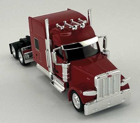 HO Logistics Peterbilt 589 Stand-Up Sleeper-Cab Semi Tractor - Assembled -- Red   (734-589085)