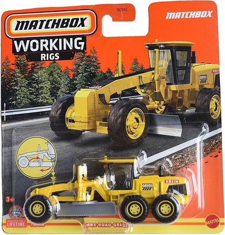 Matchbox Road Grader, Working Rigs 10/16 [Yellow], N3242