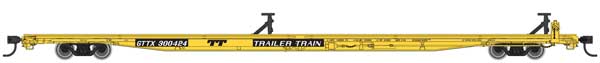 Walthers 85' General American G85 Flatcar - Ready to Run -- GTTX (Yellow) #300424   (910-5519)