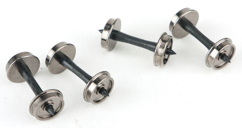 33" Turned Metal RP-25 Wheelsets -- With Plastic Axles pkg(12)