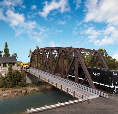 Walthers Truss Railroad Bridge with Roadway -- Kit    (933-4523)