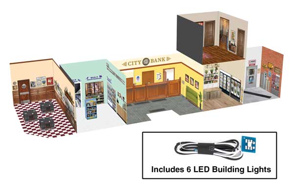 Walthers Spaces - Interior Lighting and Detail Insert -- Merchant's Row I   (933-4700)