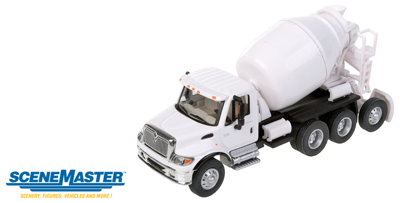 International(R) 7600 3-Axle Cement Mixer - Assembled -- White   (949-11678)