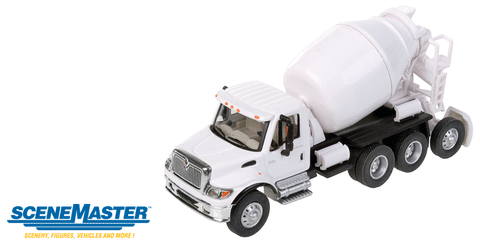 International(R) 7600 3-Axle Cement Mixer - Assembled -- White   (949-11678)
